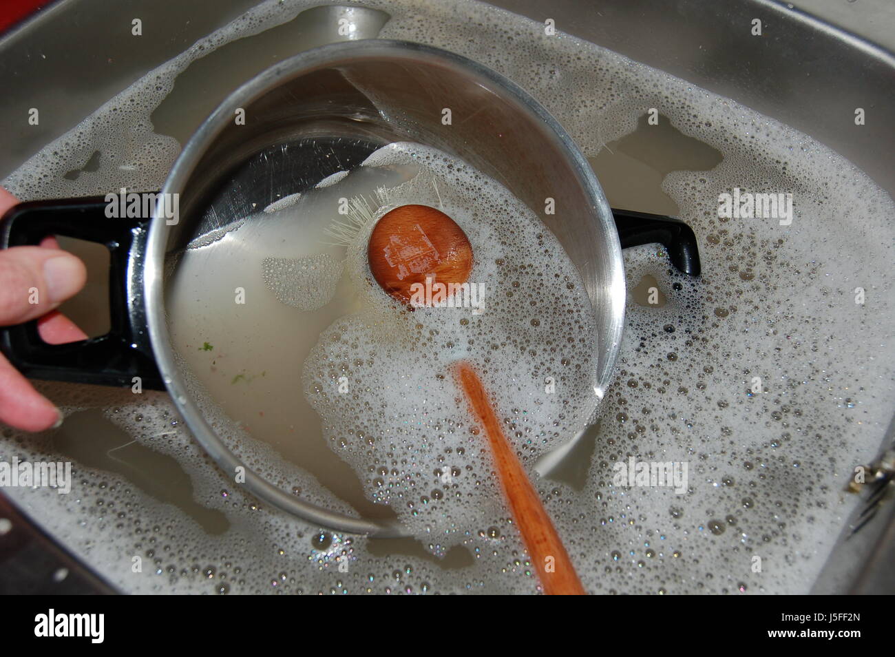 Dito oggetti oggetti domestici purificare risciacquo spazzola materiali di igiene pot Foto Stock