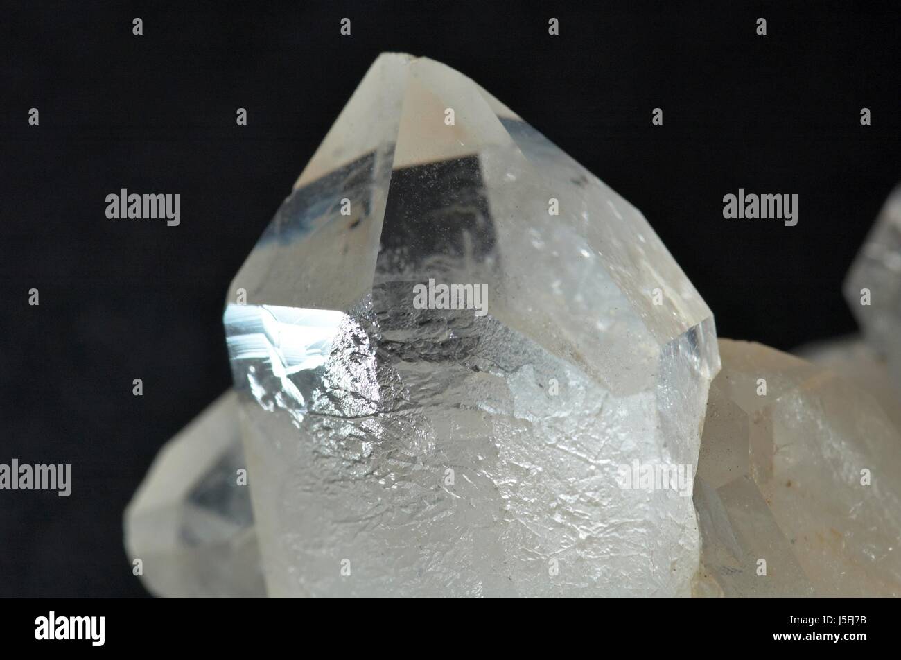 Il cristallo di rocca trasparenza il cristallo di rocca quarzo geologia incolore minera Foto Stock