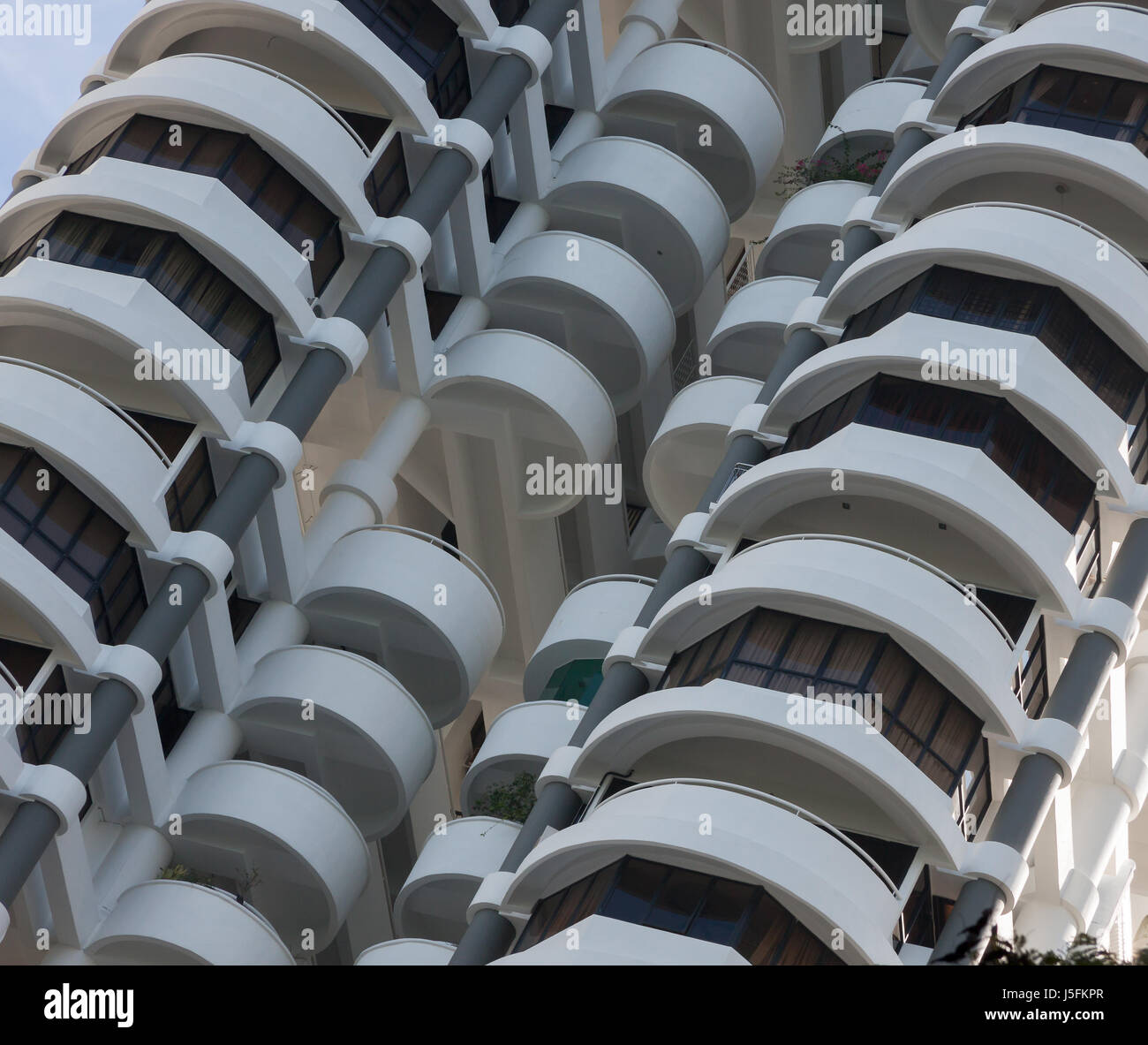 Primo piano di un moderno condominio Foto Stock