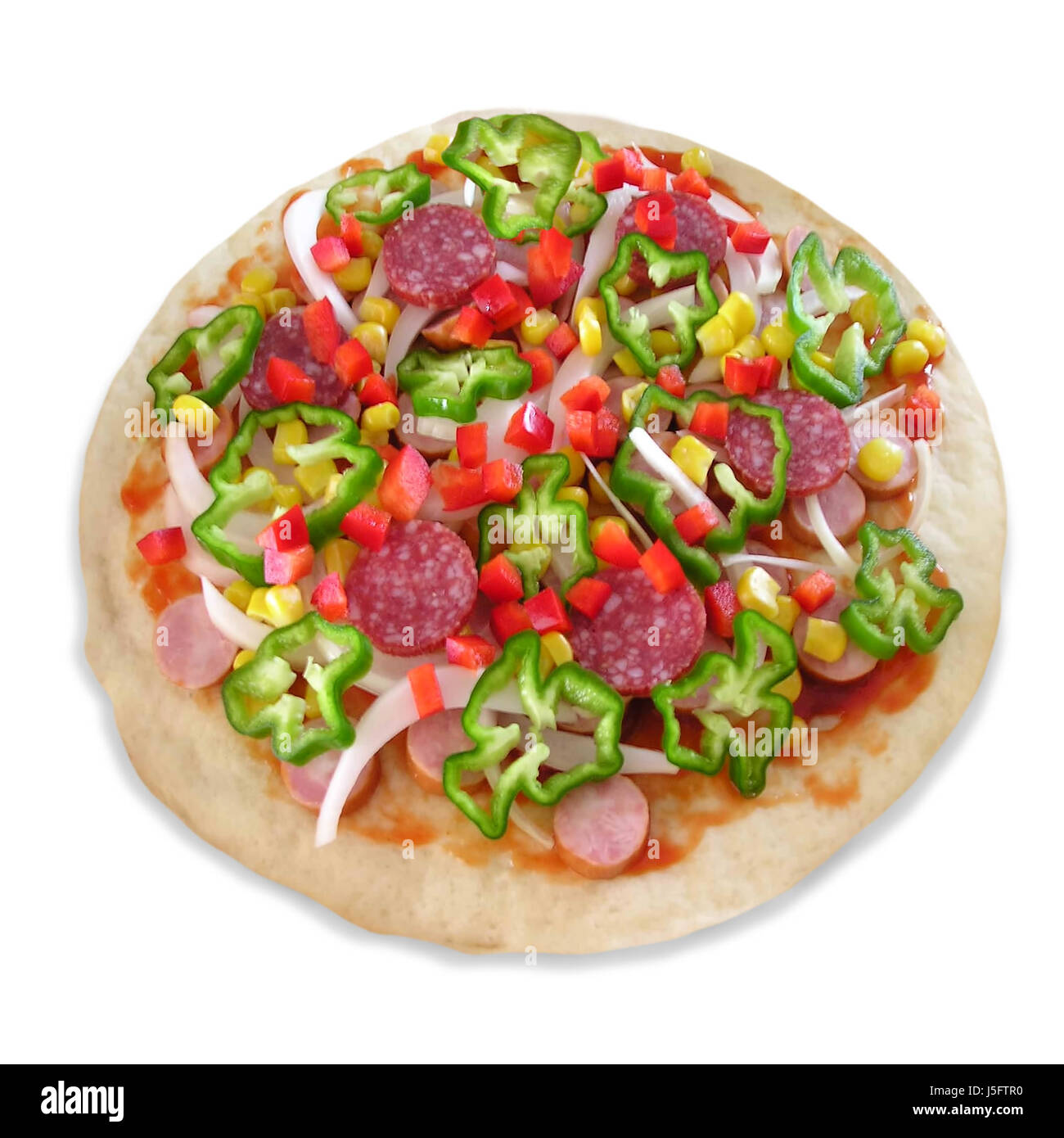 Frisch ancora finito pizza crudi Foto Stock