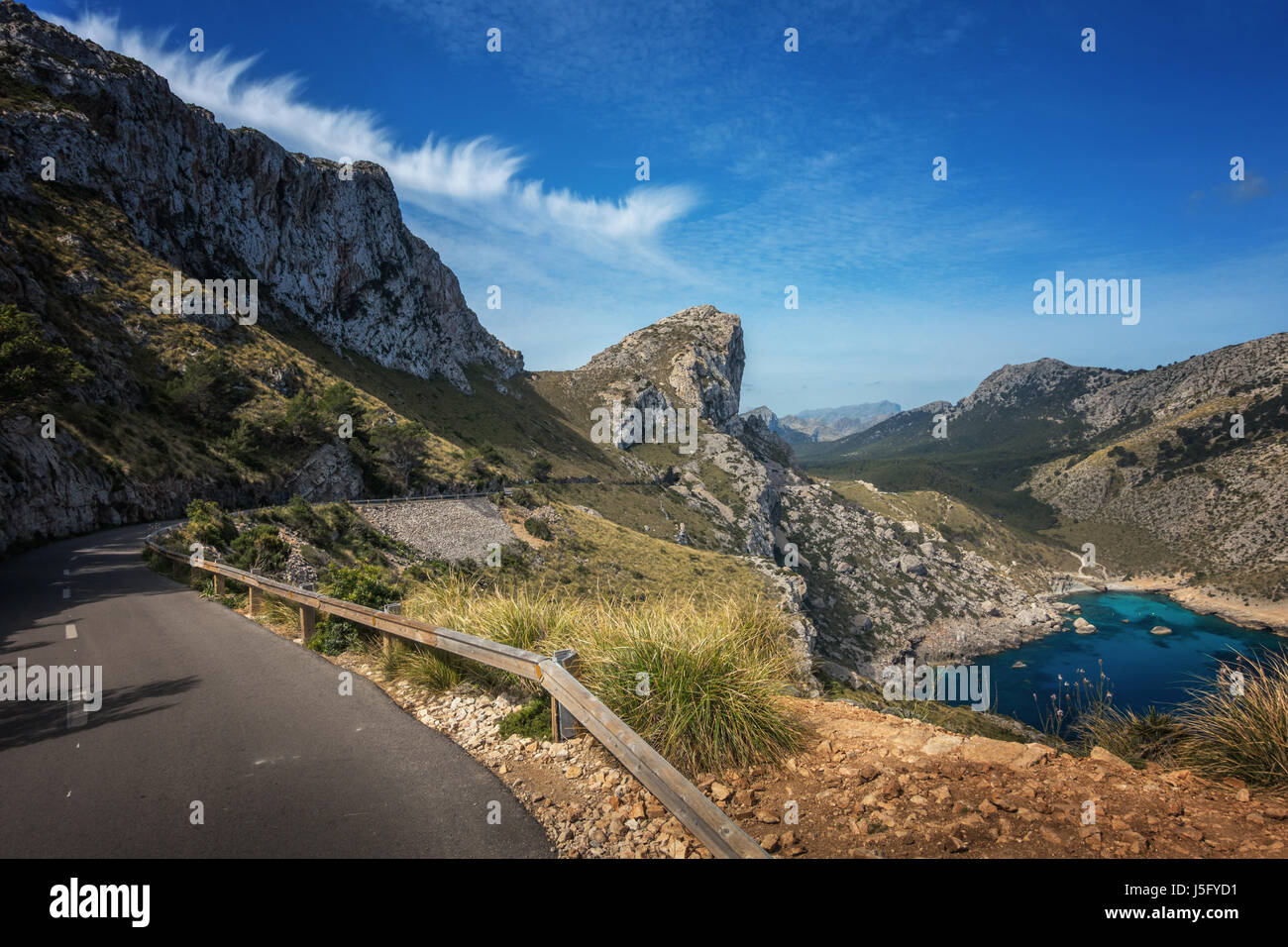 Le belle strade panoramiche del Cap de Formentor, Mallorca, Maiorca, isole Baleari, Spagna Foto Stock