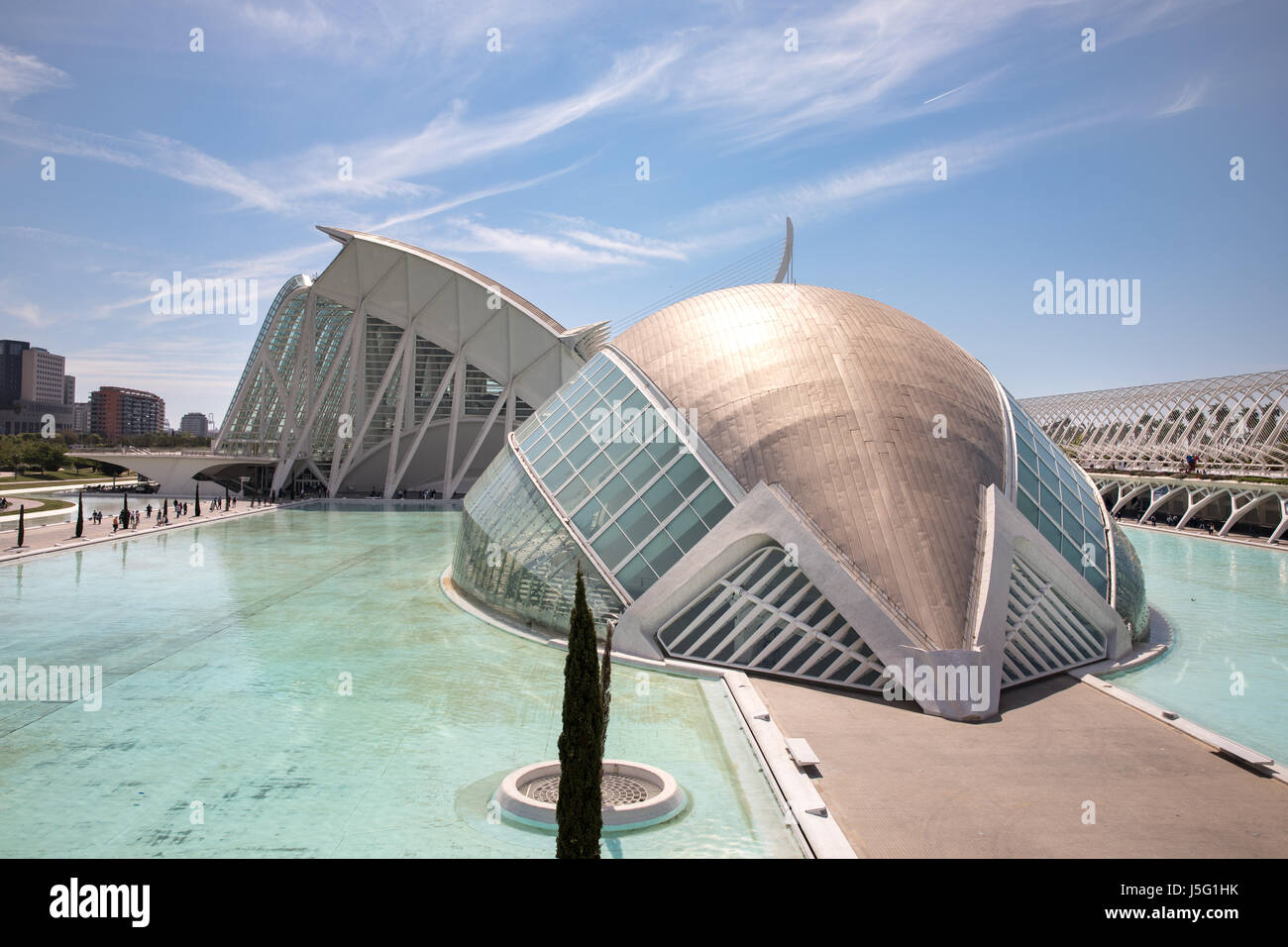 La Città delle Arti e delle Scienze di Valencia, Spagna. Foto Stock