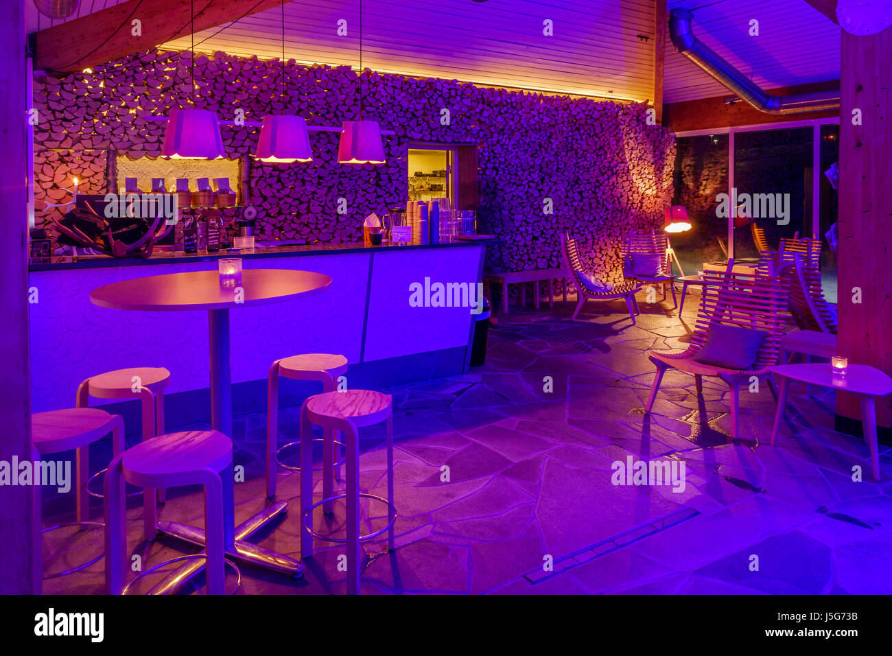 Hotel Ripan Kiruna, Lapponia, Svezia Cafe nell'Hotel Ripan Kiruna, Lapponia, Svezia Foto Stock