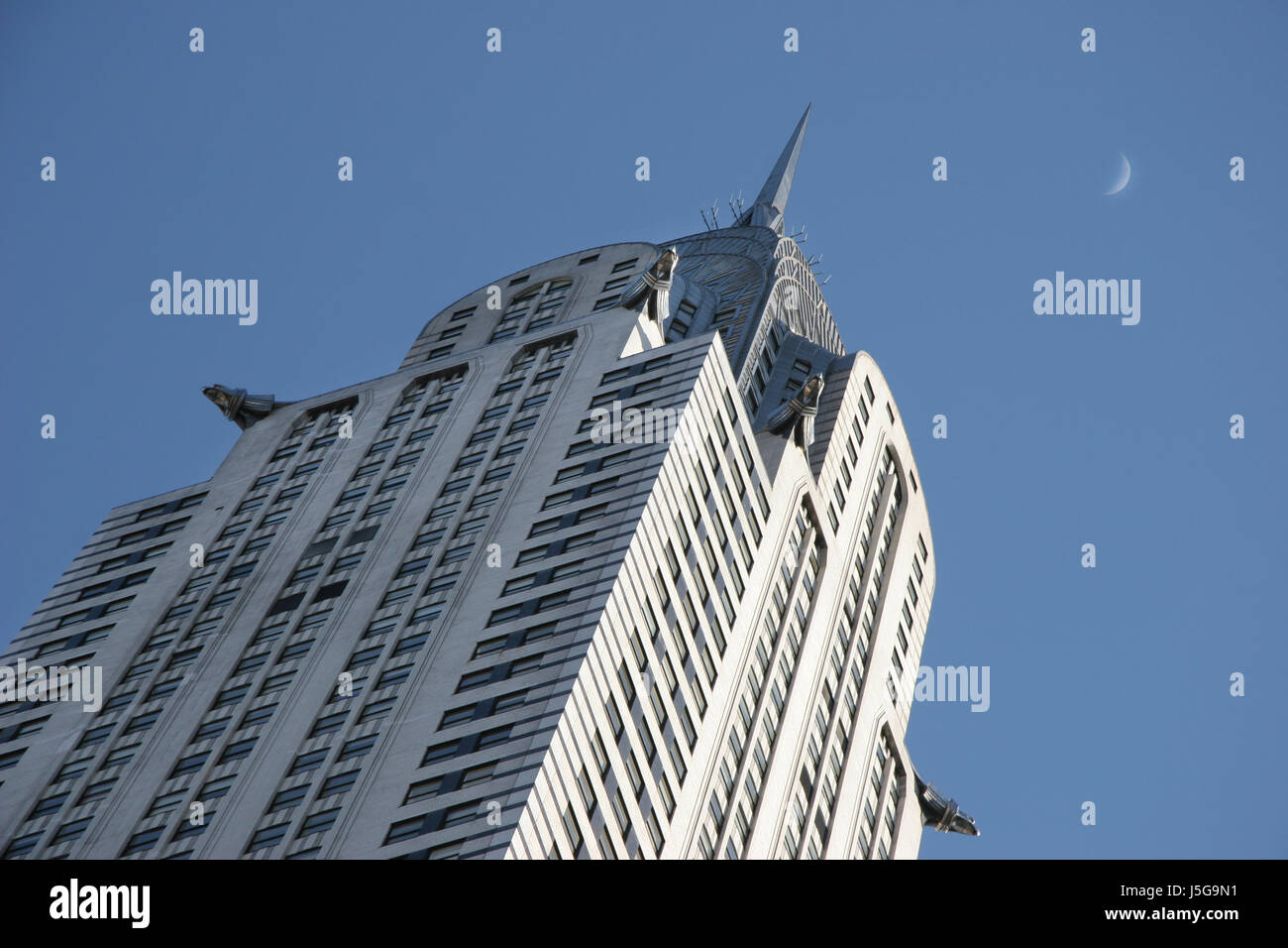 Ny Chrysler con la luna Foto Stock