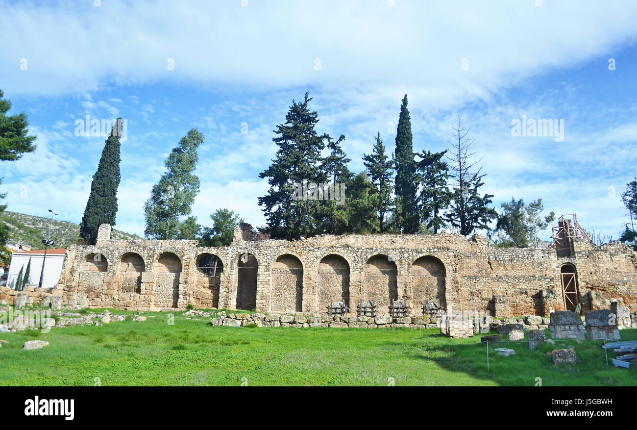 Antico monastero di Dafni ad Atene in Grecia Foto Stock