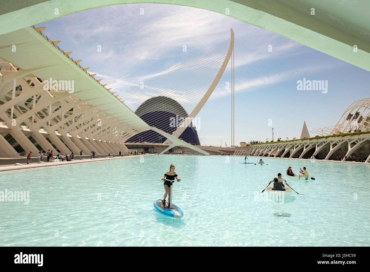 La Città delle Arti e delle Scienze di Valencia, Spagna. Foto Stock