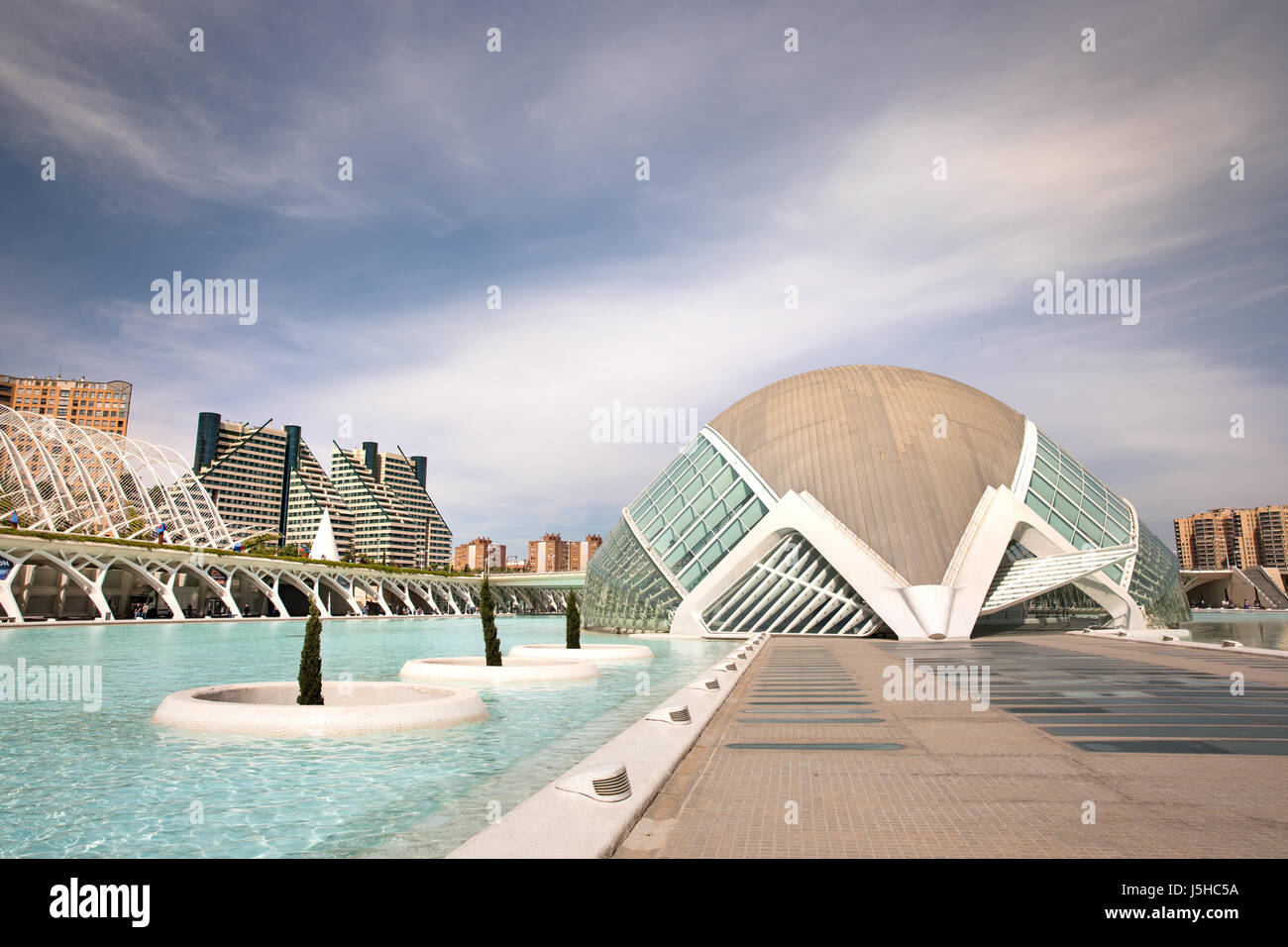 La Città delle Arti e delle Scienze di Valencia, Spagna. Foto Stock