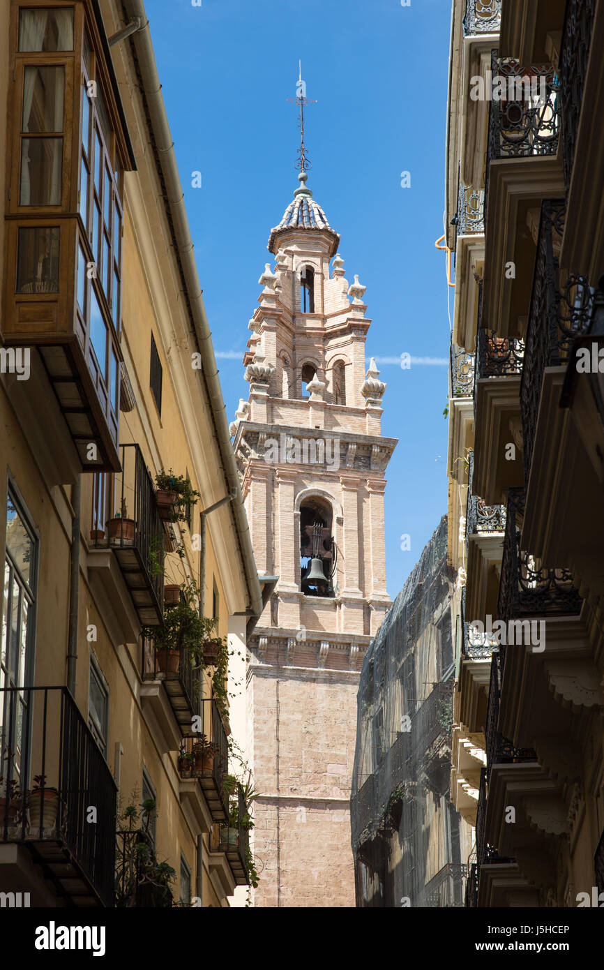 La chiesa di Santa Catalina torre campanaria a Valencia, Spagna Foto Stock