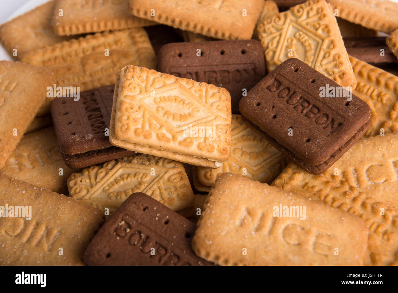 Una selezione di biscotti Foto Stock