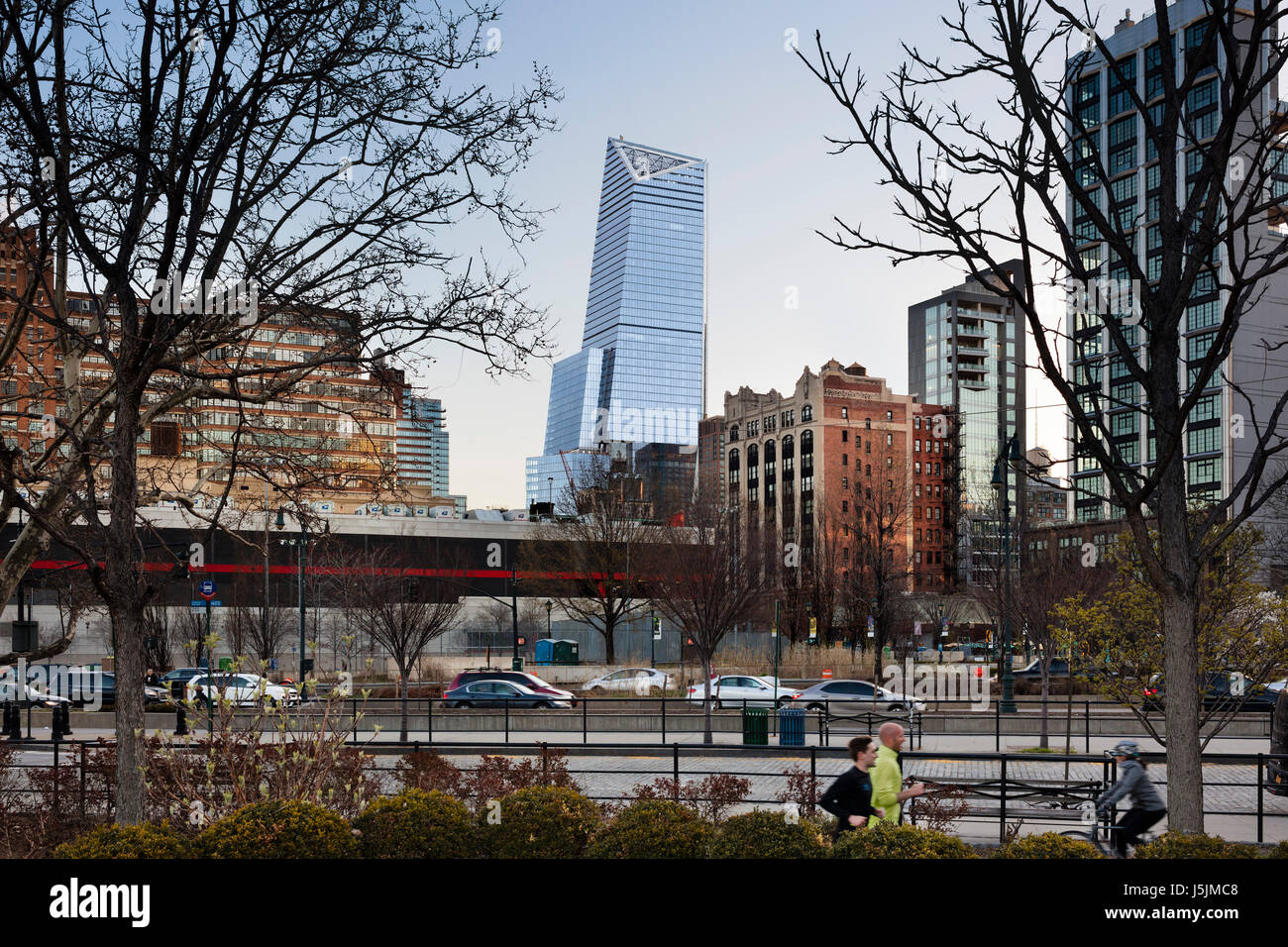 Vista contestuale da Moli Chelsea, situato a sud-ovest di Hudson cantieri. 10 cantieri Hudson, New York, Stati Uniti. Architetto: Kohn Pedersen Fox un Foto Stock