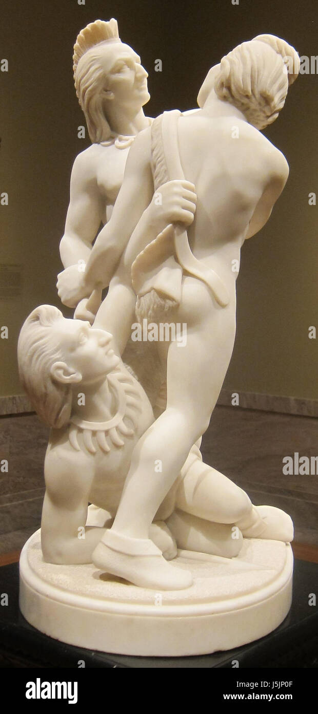 'Indiano combattere", scultura in marmo da Edmonia Lewis, 1868 Foto Stock