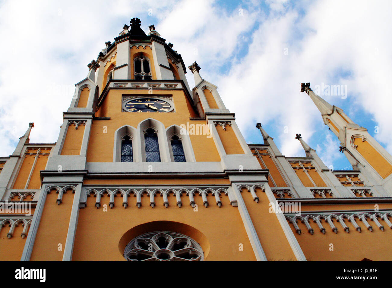 Steeple chiesa confessione Evangelische Kirche erbachrheingau johannes kirche Foto Stock