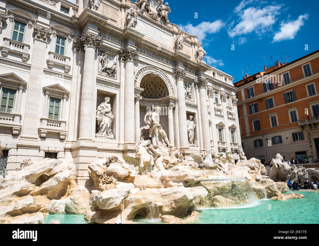 TheTrevi fontana di Roma ora tutti restaurati e pronto per il fascino Foto Stock