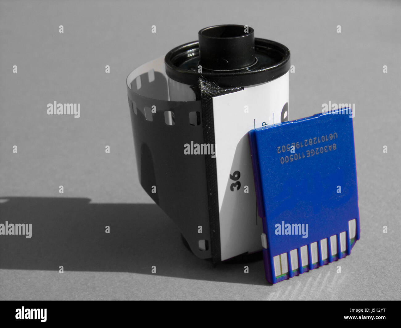 Storia di blu bw fotografia foto immagine deduzione di copia digitale di chip Foto Stock