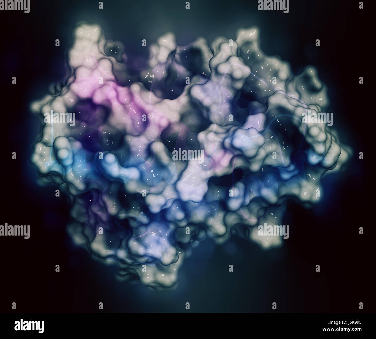 Farnesoid X recettore (dominio di legame del ligando della proteina). Target del farmaco acido obeticholic. 3D rendering basato su Protein Data Bank entry 4wvd. Foto Stock