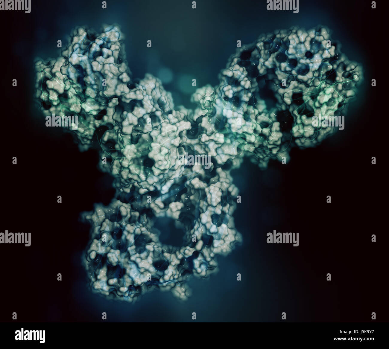 Pembrolizumab anticorpo monoclonale proteina farmaco. Immune inibitore di checkpoint preso di mira PD-1, utilizzato nel trattamento di un certo numero di cancri. Foto Stock