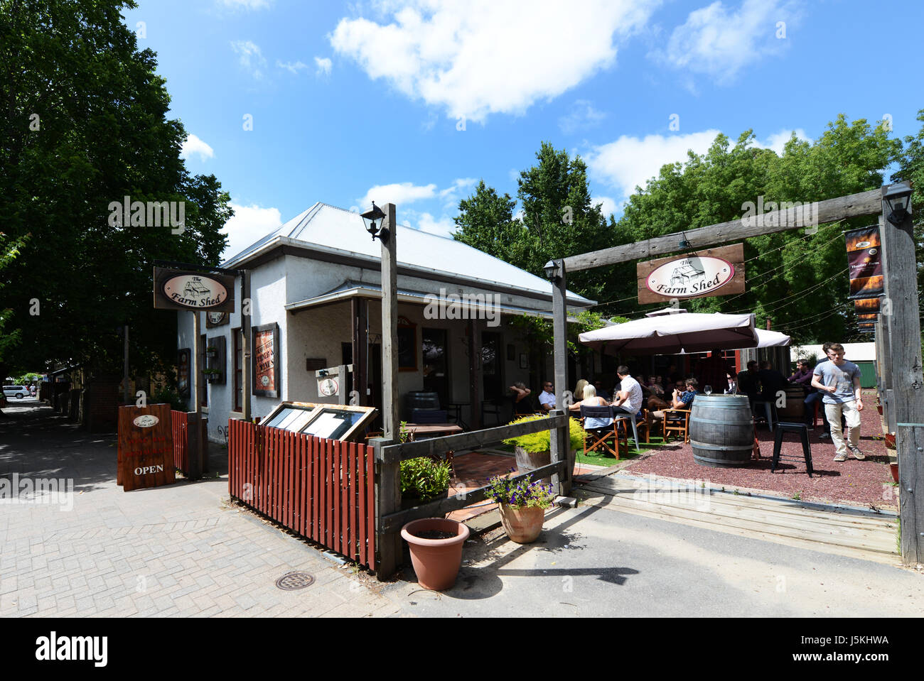 La Fattoria Shed bar & restaurant di Hahndorf, South Australia. Foto Stock