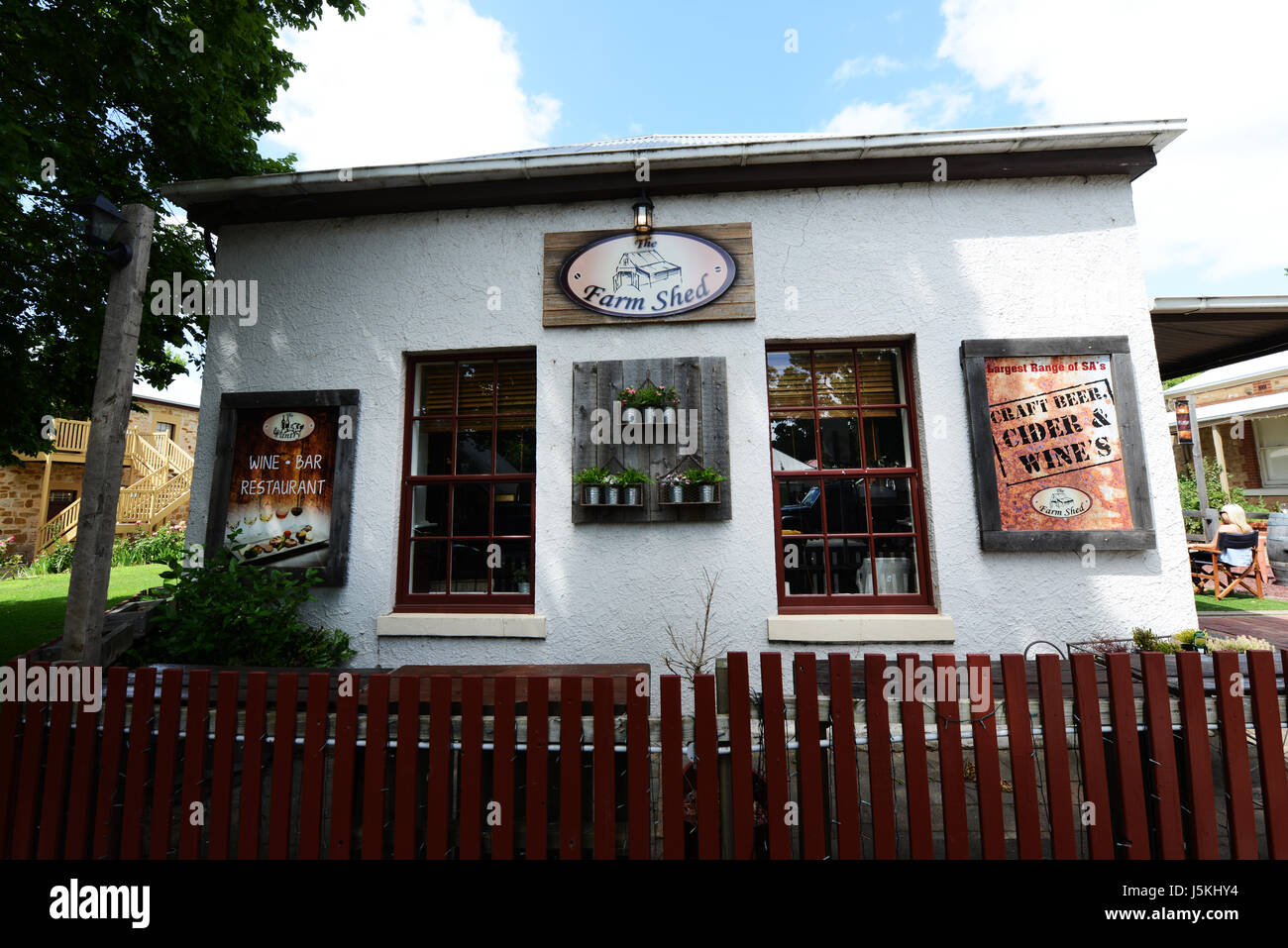 La Fattoria Shed bar & restaurant di Hahndorf, South Australia. Foto Stock