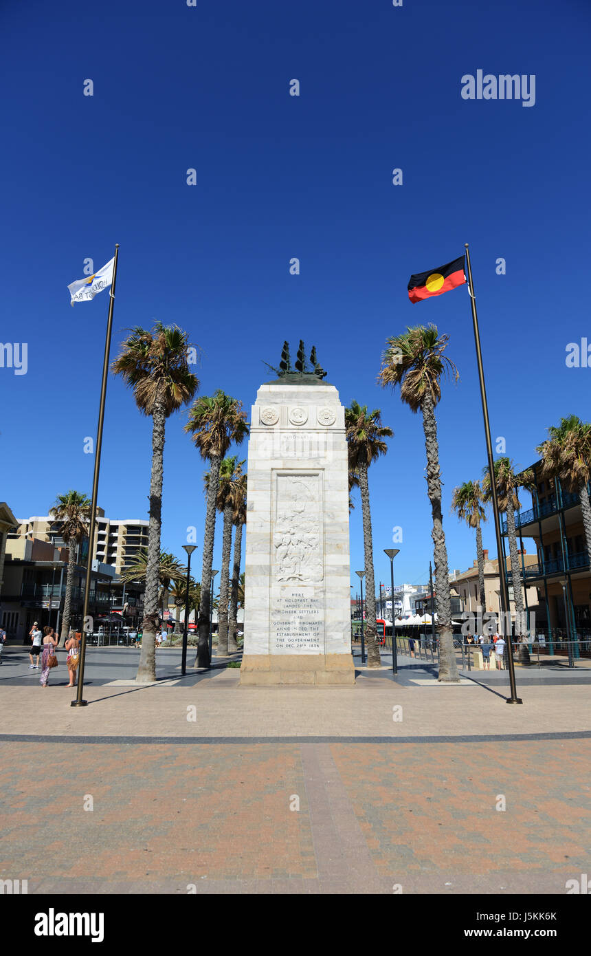 Pioneer memorial, Moseley Square, Glenelg, Adelaide, Australia del Sud Foto Stock