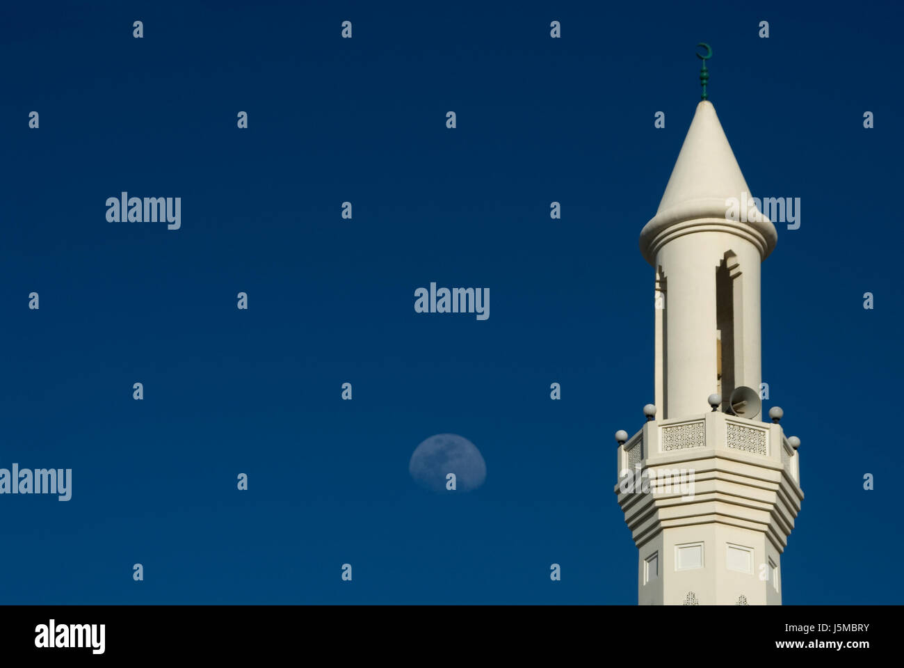 La moschea e la luna Foto Stock