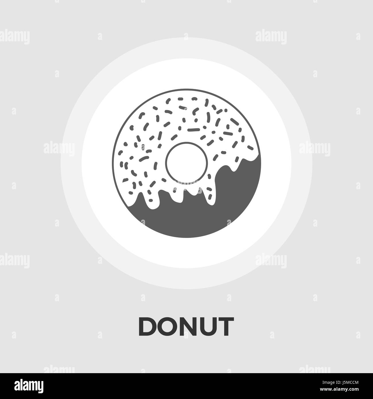 Icona di ciambella vettore. Icona piatta isolata su uno sfondo bianco. Modificabile file EPS. Illustrazione Vettoriale. Illustrazione Vettoriale