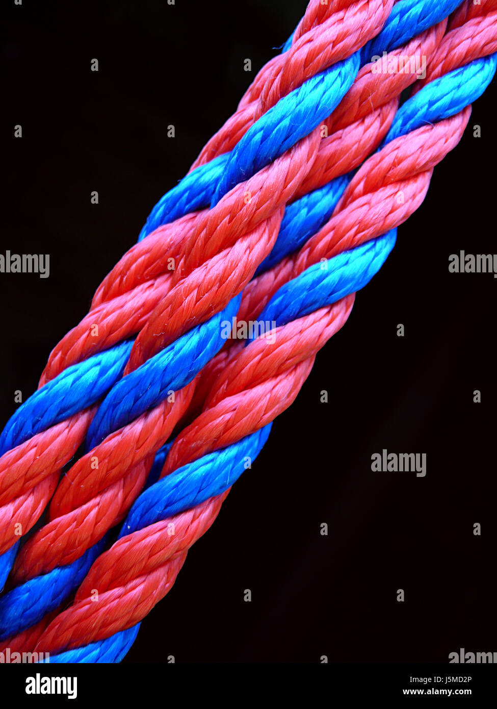 Blu di rugiada opzionale si legano twisted in treccia di corda intrecciata wattling fibra sintetica Foto Stock