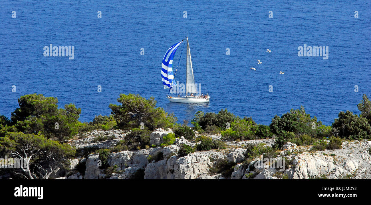 Barca a vela sul cte d'azur Foto Stock