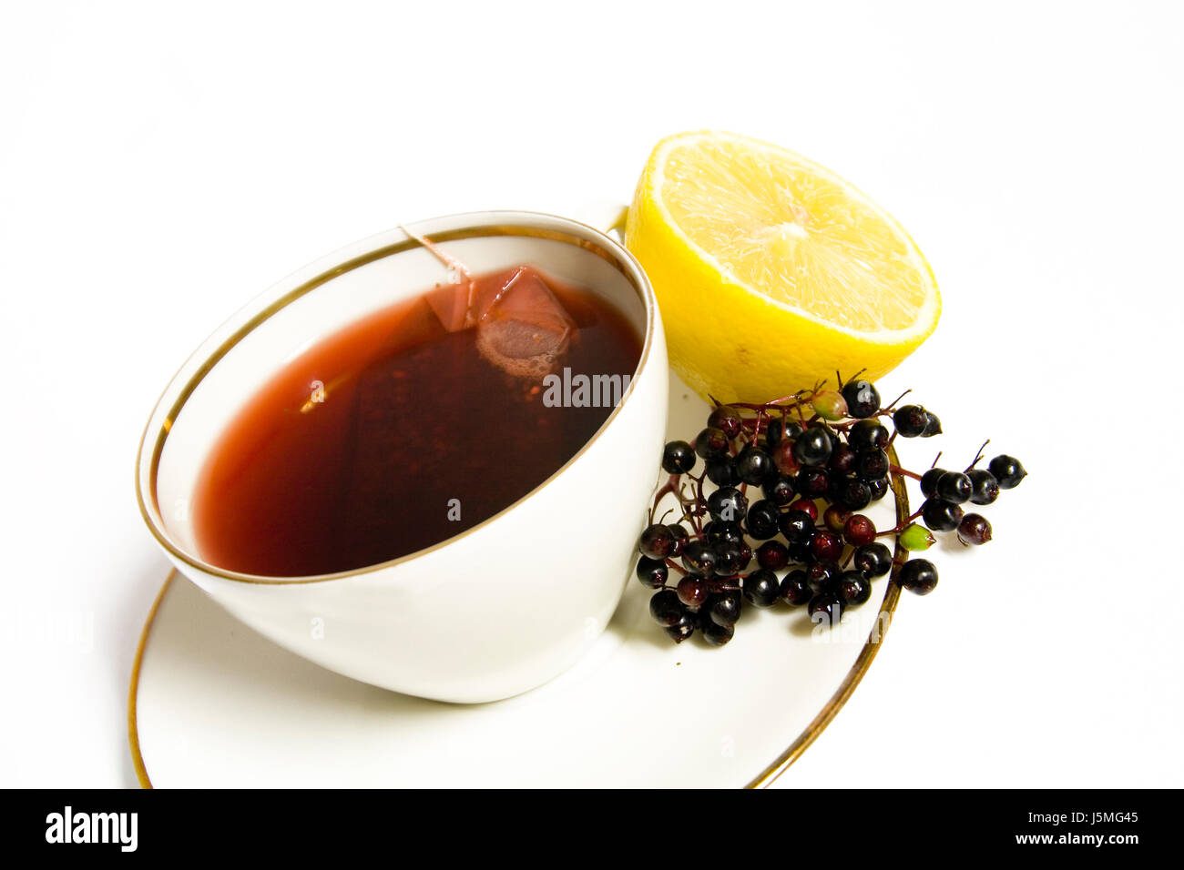 Tazza di tè bevande bere bibs Vitamine Vitamine vuoto caucasici europei Foto Stock