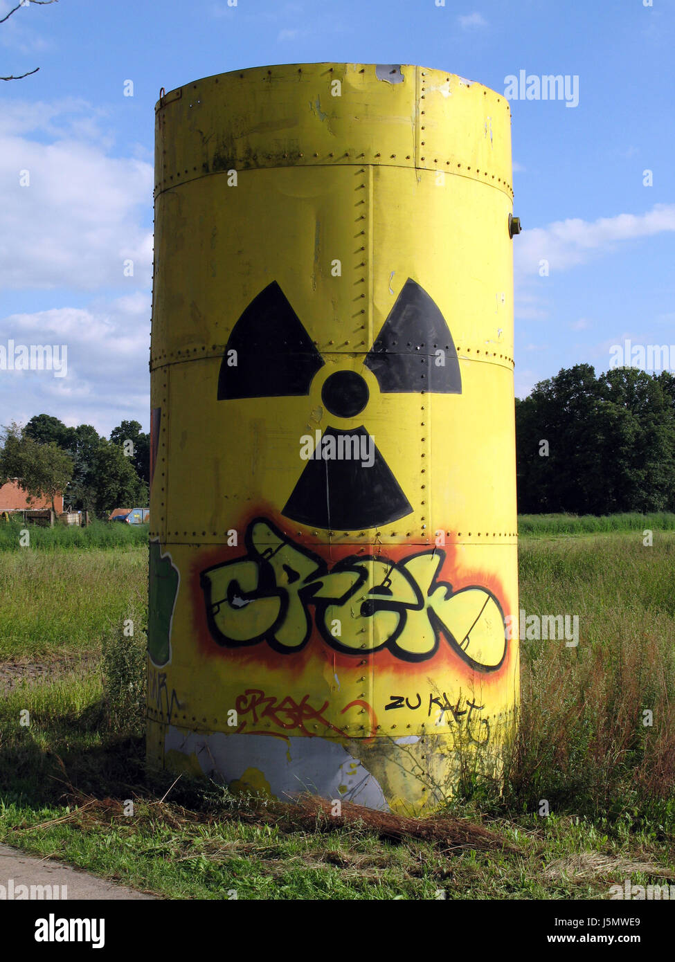 Trasporto radiazione atomo entrepot rifiuti atomica anti-attivista nucleare Foto Stock