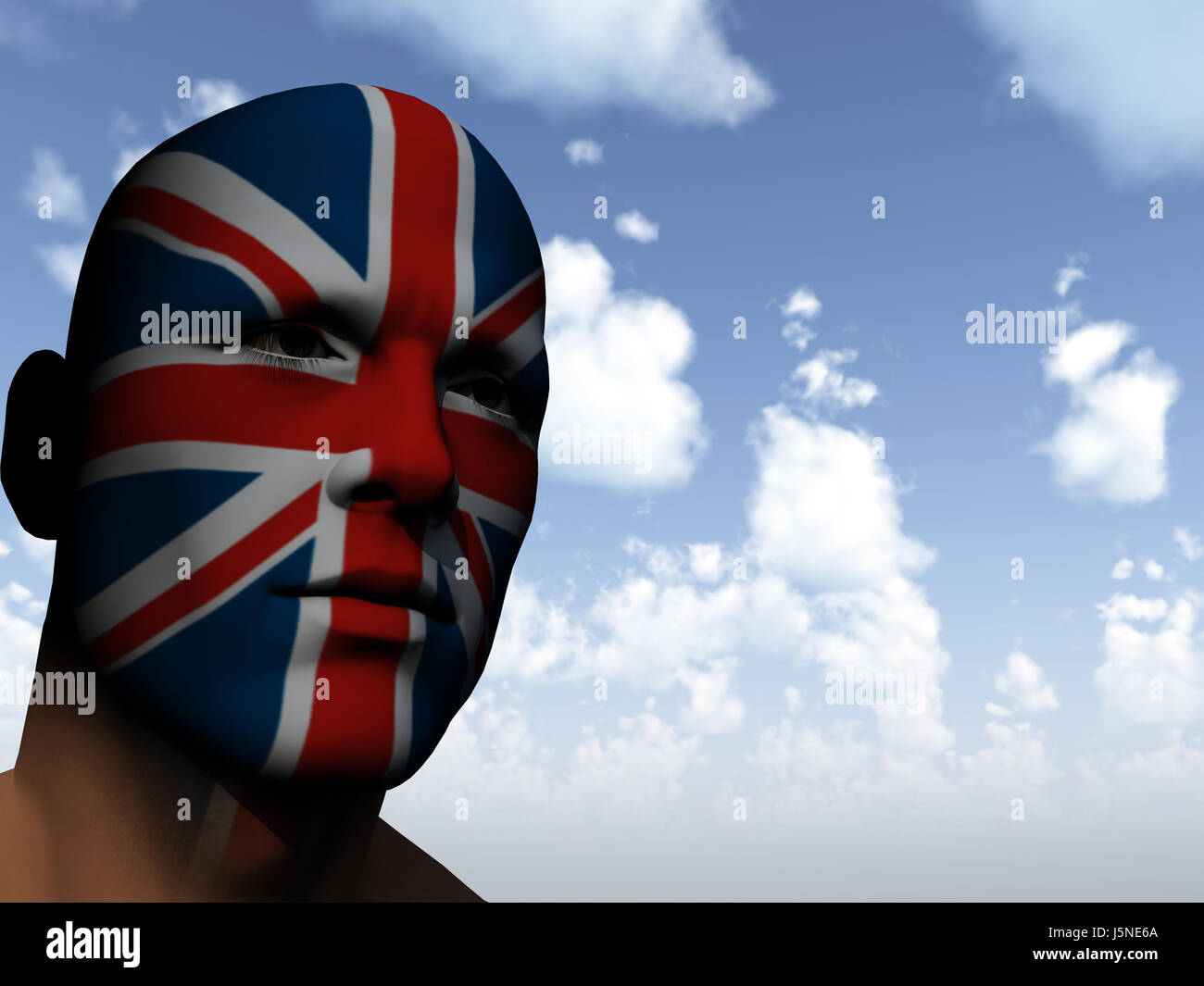 Colore blu illustrazione jack bandiera nazionale nuvoloso fino su unione trucco facendo clic su Foto Stock