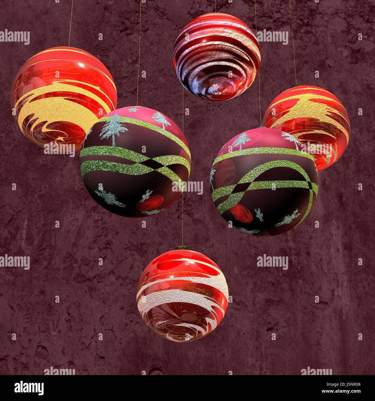 Colorato colorato splendida molteplici riccamente colorata festosa decorazione Foto Stock