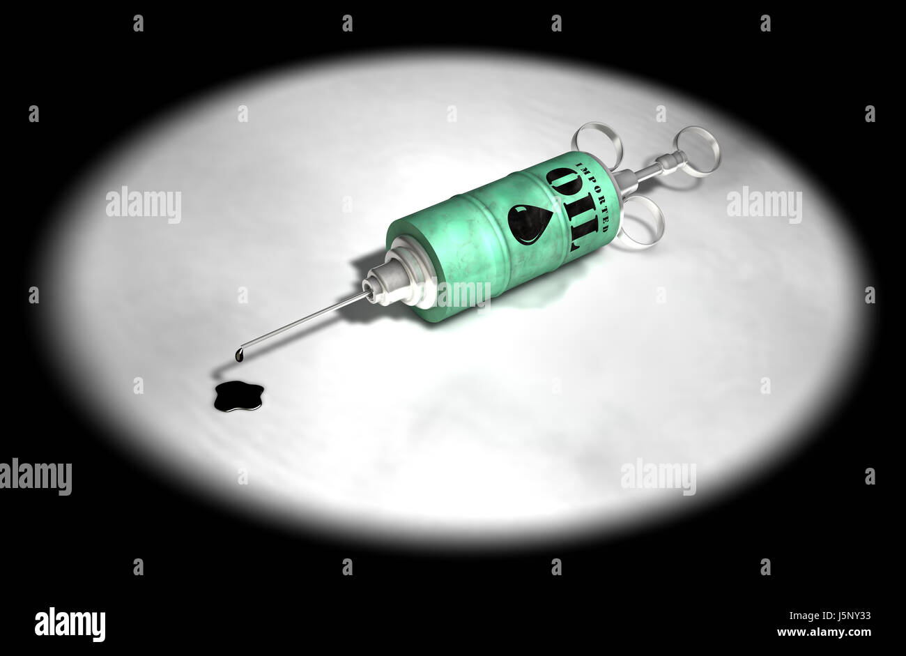 siringa per olio Foto Stock
