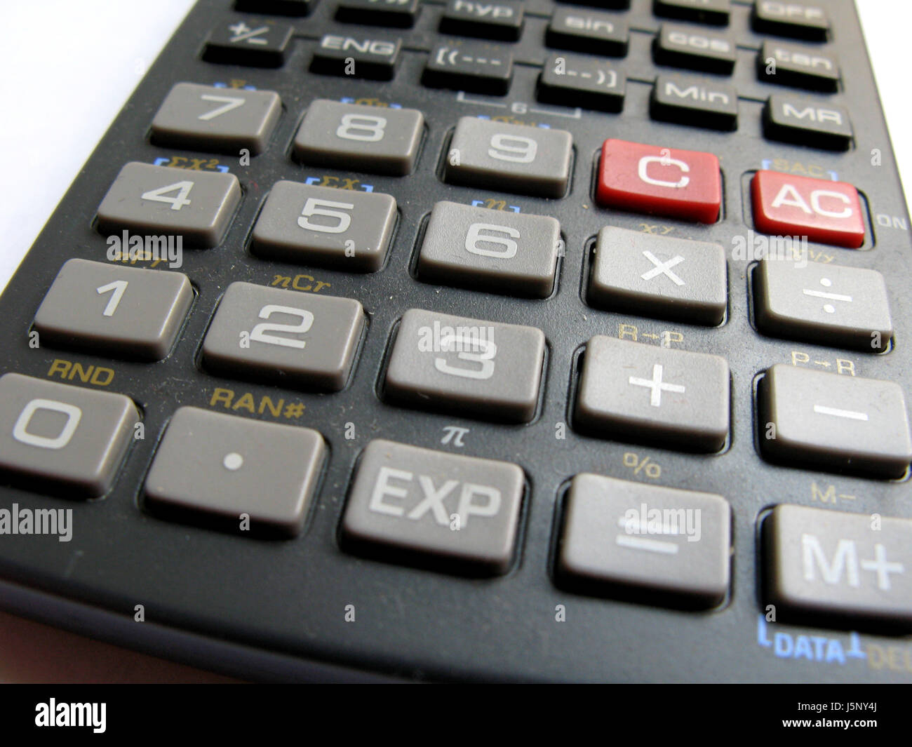 Dettaglio calcolatrice tascabile matematica conteggio chiave pulsante computer computer Foto Stock