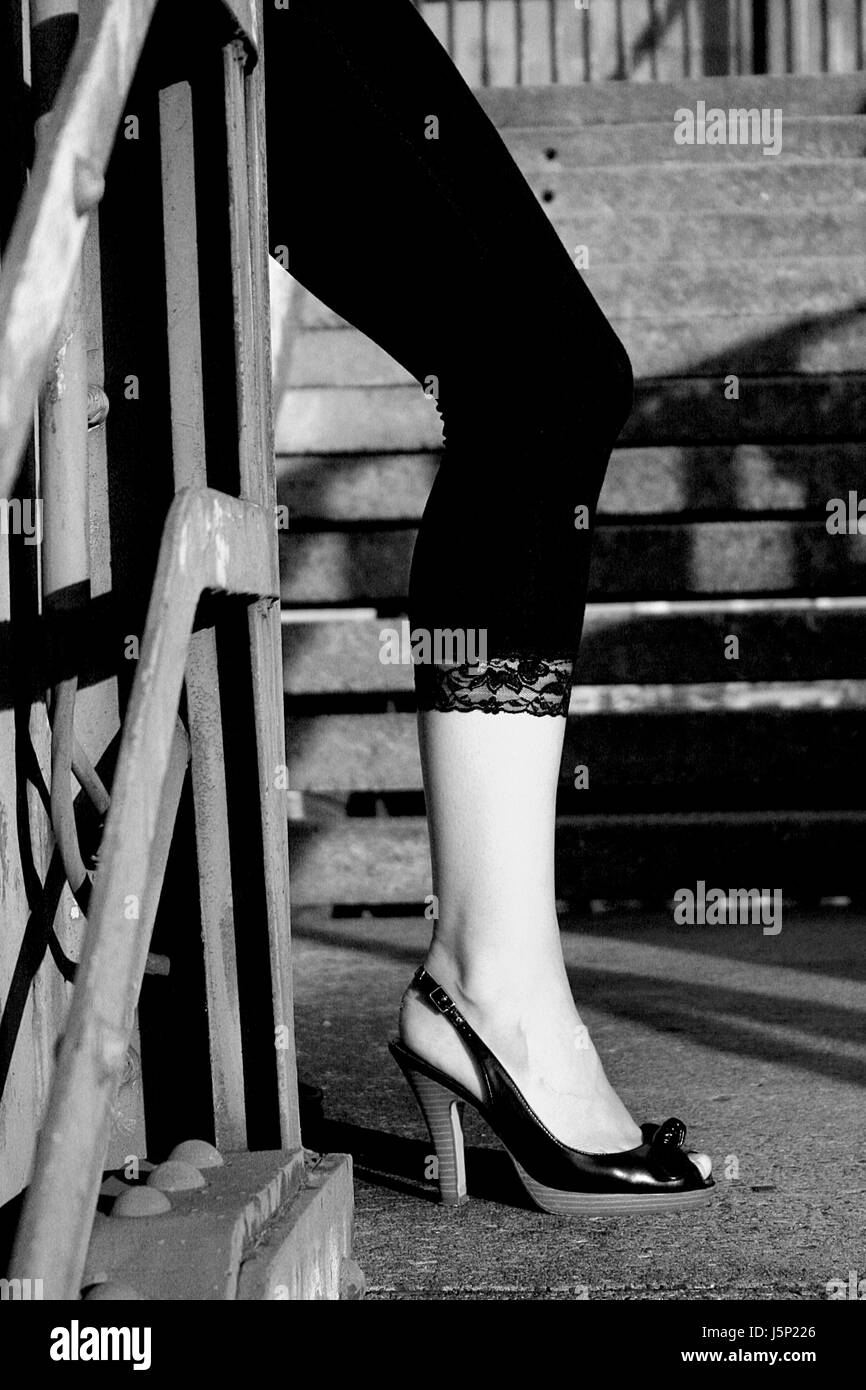 Scale,heel,gamba,collant, collant,calzatura,leggins Foto Stock