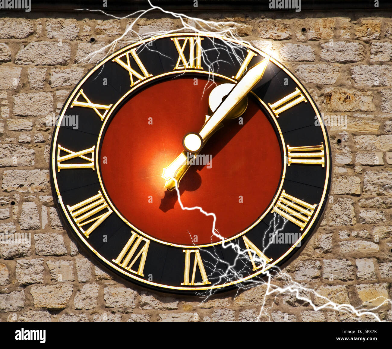 Ambiente Ambiente cinque lancetta di orologio tempo minuti ore di alimentazione di energia Foto Stock