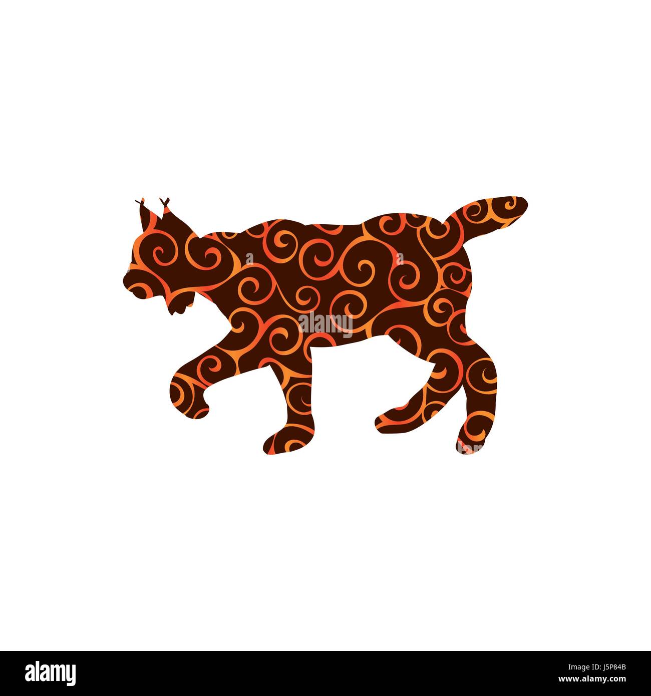 Lynx wildlife colore animale silhouette Illustrazione Vettoriale Lynx wildlife colore animale silhouette Illustrazione Vettoriale