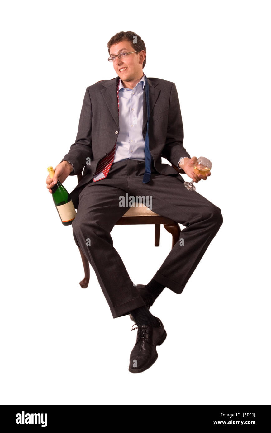 Ufficio gesticulate perdere perdere perdere bere bibs celebrare opzionale Foto Stock
