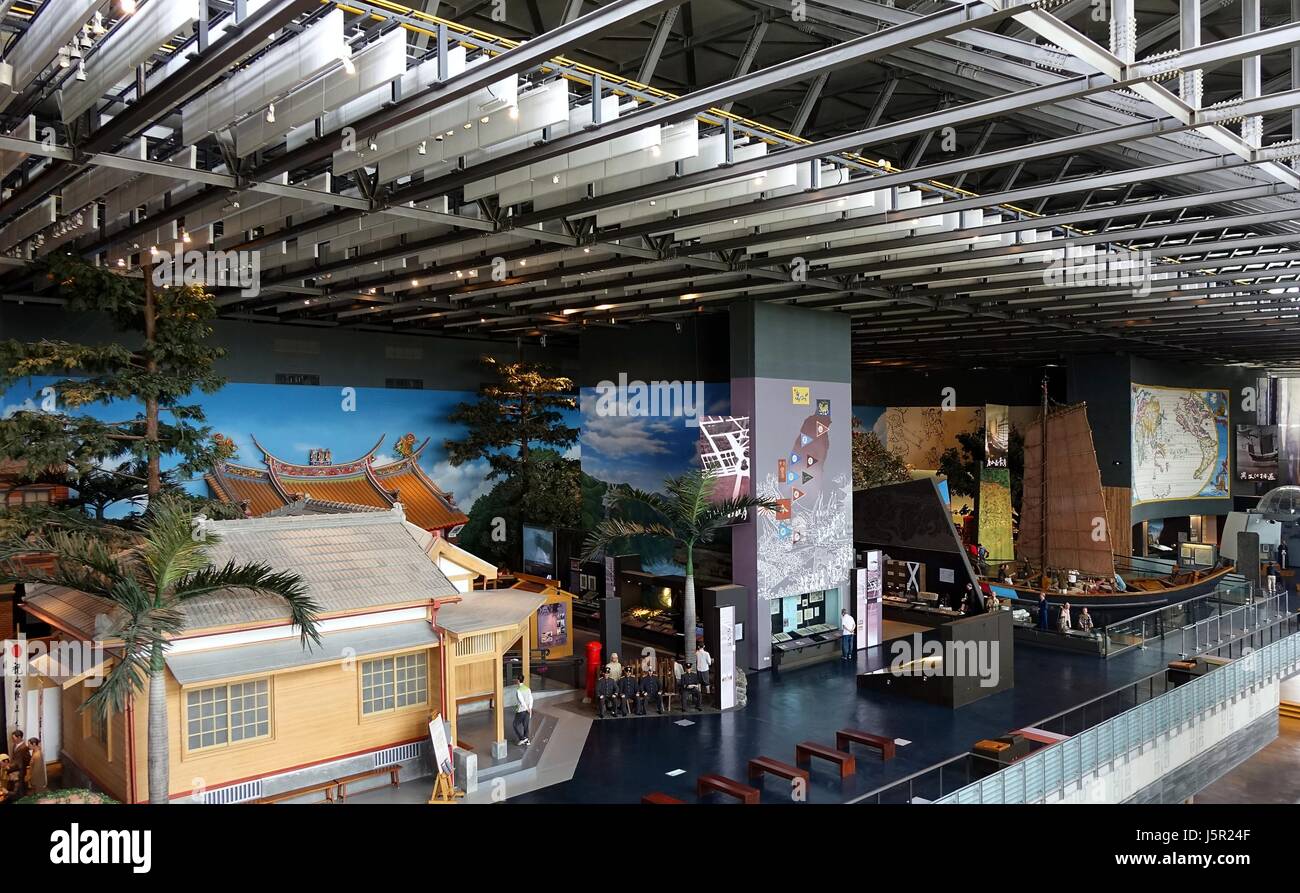 TAINAN, Taiwan -- 4 MARZO 2014: una vista della mostra permanente nel museo nazionale di storia di Taiwan in Tainan City che è stato completato in 201 Foto Stock