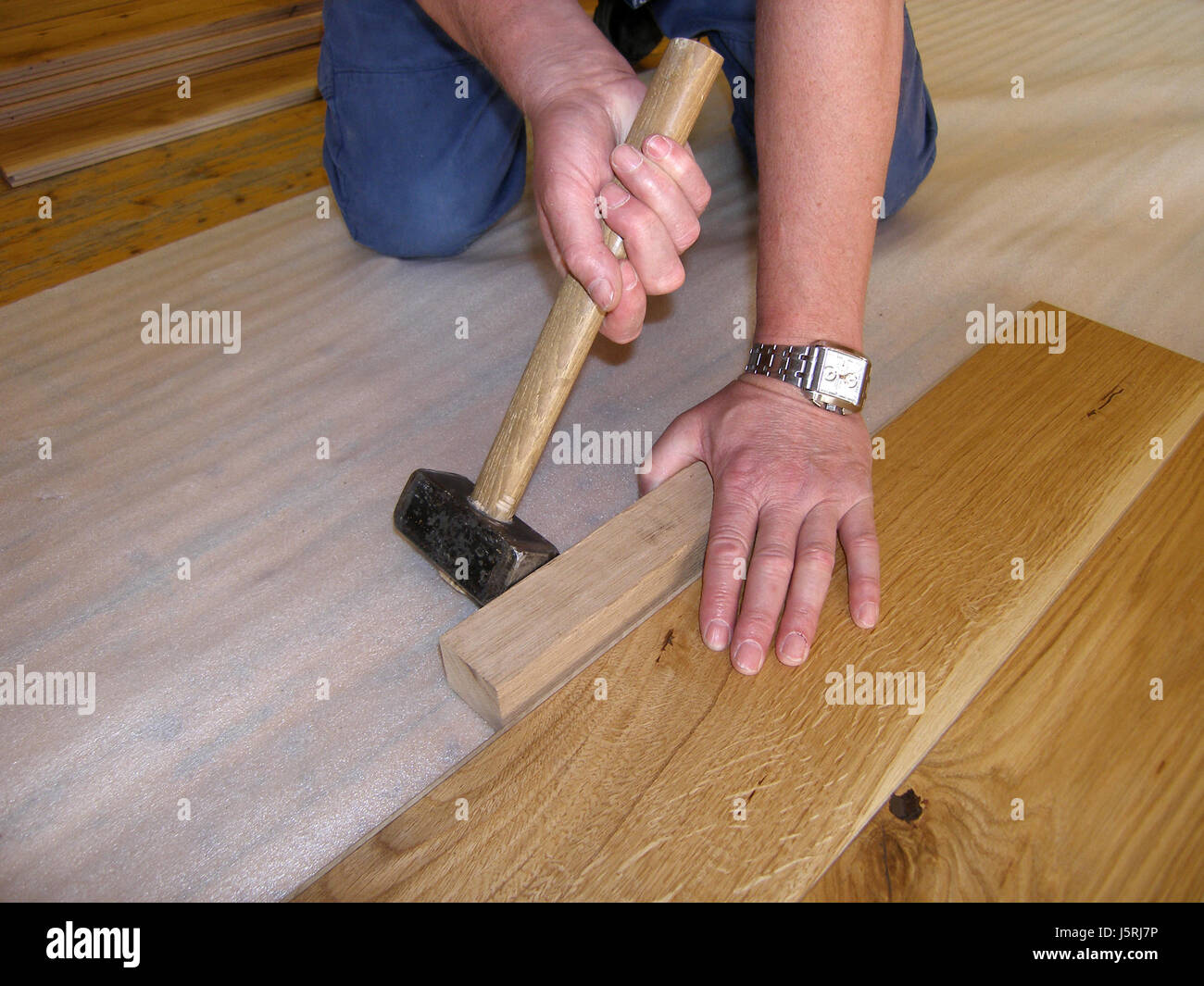 Artigiano commerciante handicraftsman legno stadio quercia ripiano hall di tela in legno Foto Stock