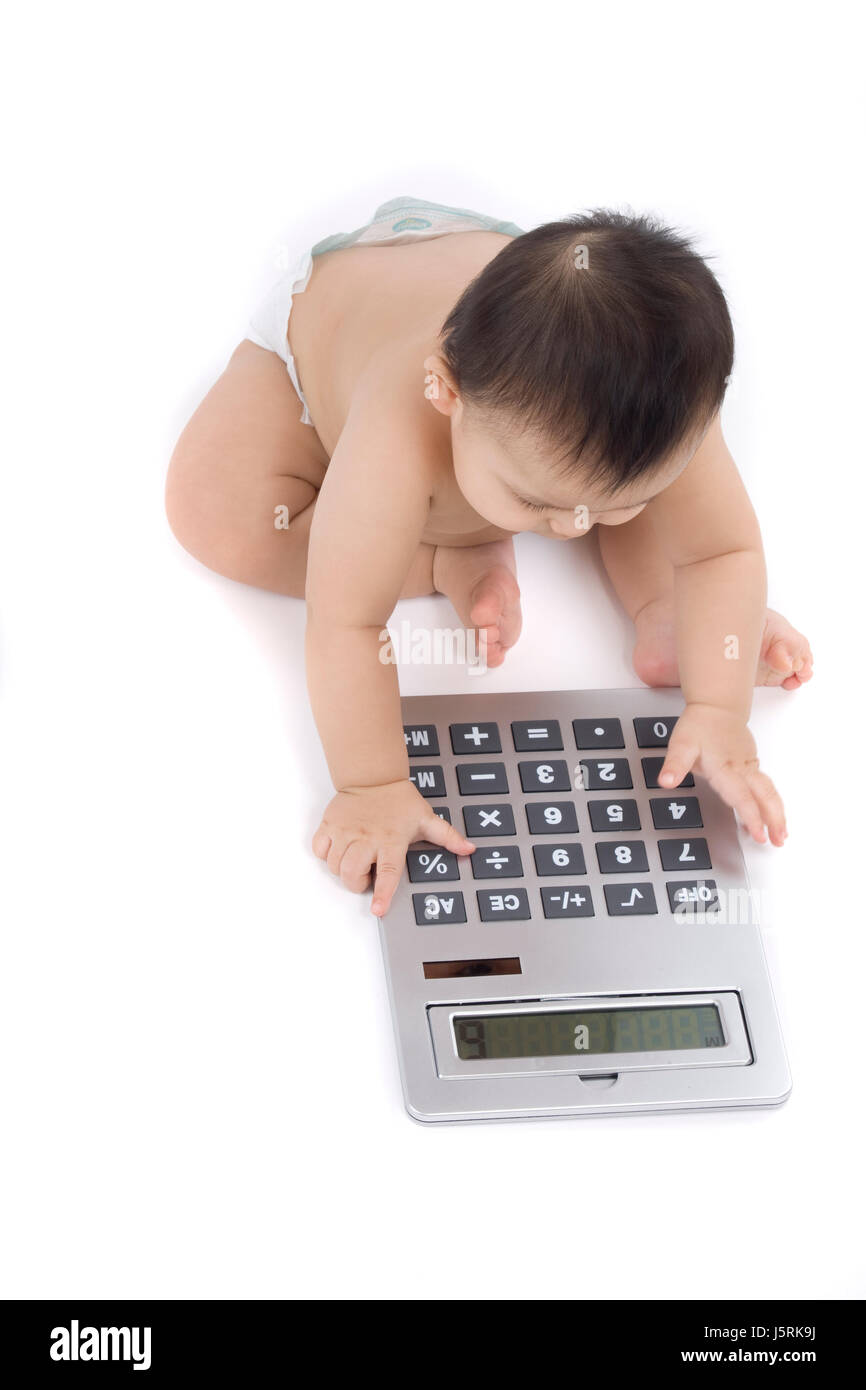 Costo calcolatrice baby prole calcolatrice tascabile costosi somma matematica aggiungi Foto Stock