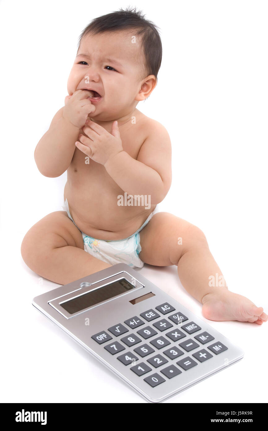 Ufficio costo calcolatrice baby prole calcolatrice tascabile costoso matematica Foto Stock