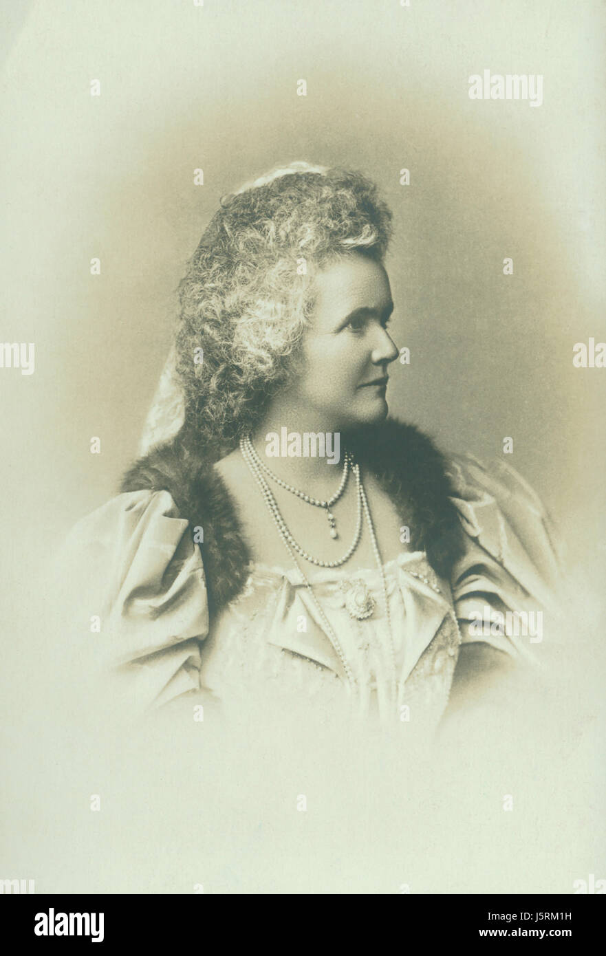 Elisabetta di Wied (1843-1916), regina consorte della Romania attraverso il suo matrimonio con re Carol I, Ritratto Foto Stock