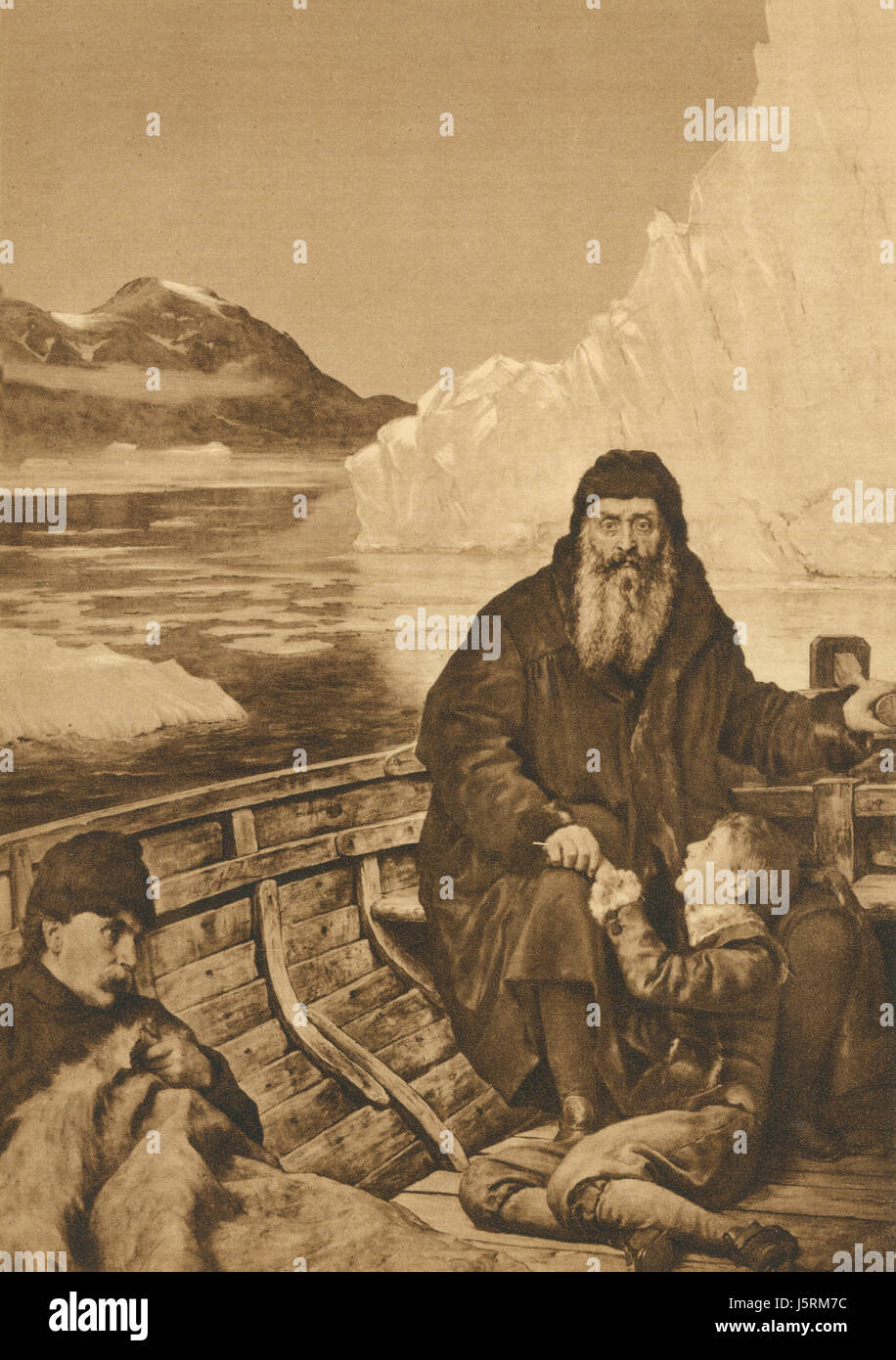 Ultimo viaggio di Henry Hudson, illustrazione dal dipinto di John Collier Foto Stock