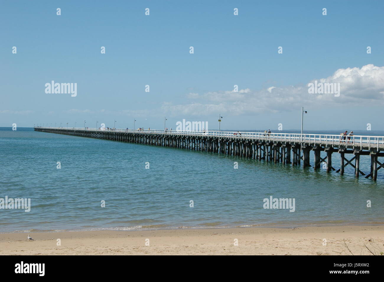 Australia gangplank Molo Jetty mole anlegesteg jetty hervey bay Fraser Island Foto Stock