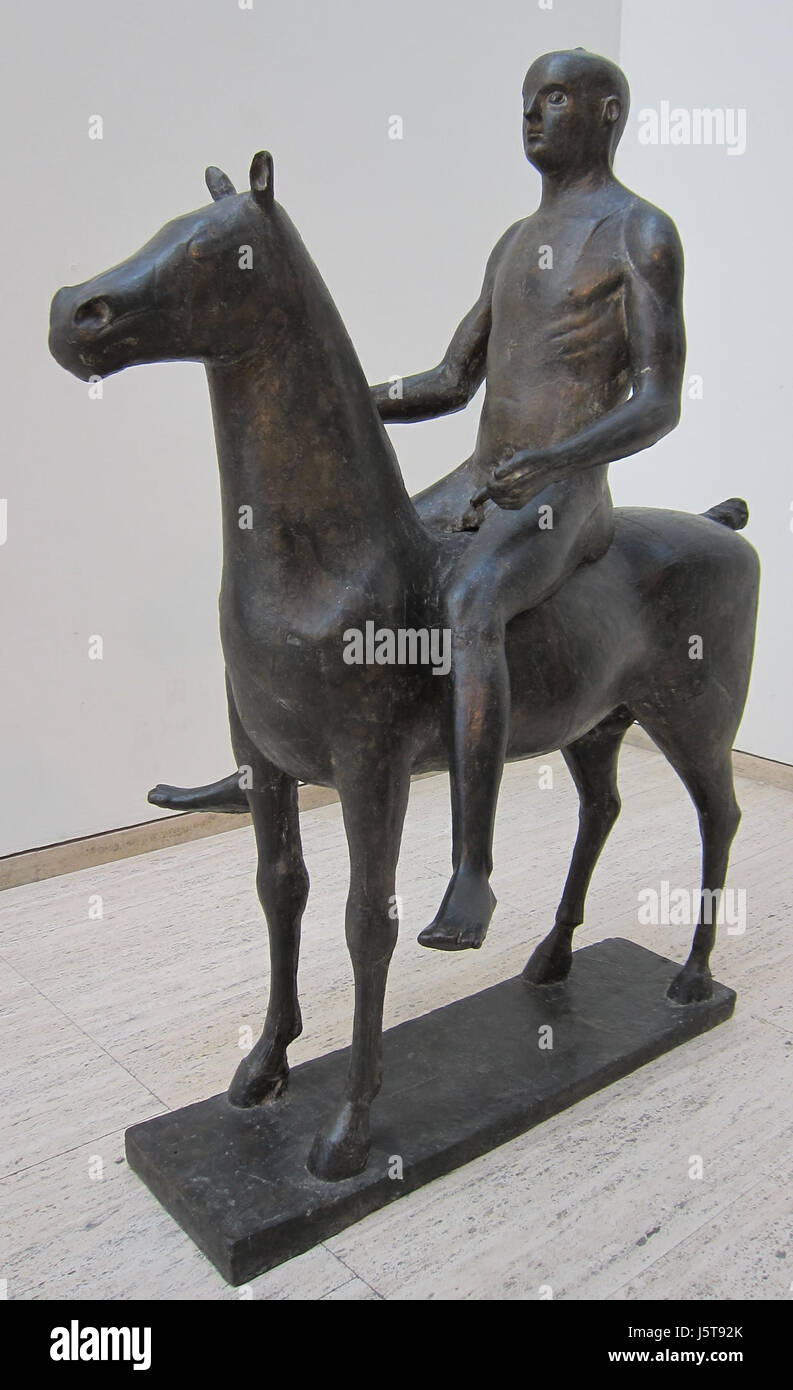 'Rider', scultura in bronzo di Marino Marini, 1936, Galleria d'Arte del Nuovo Galles del Sud Foto Stock