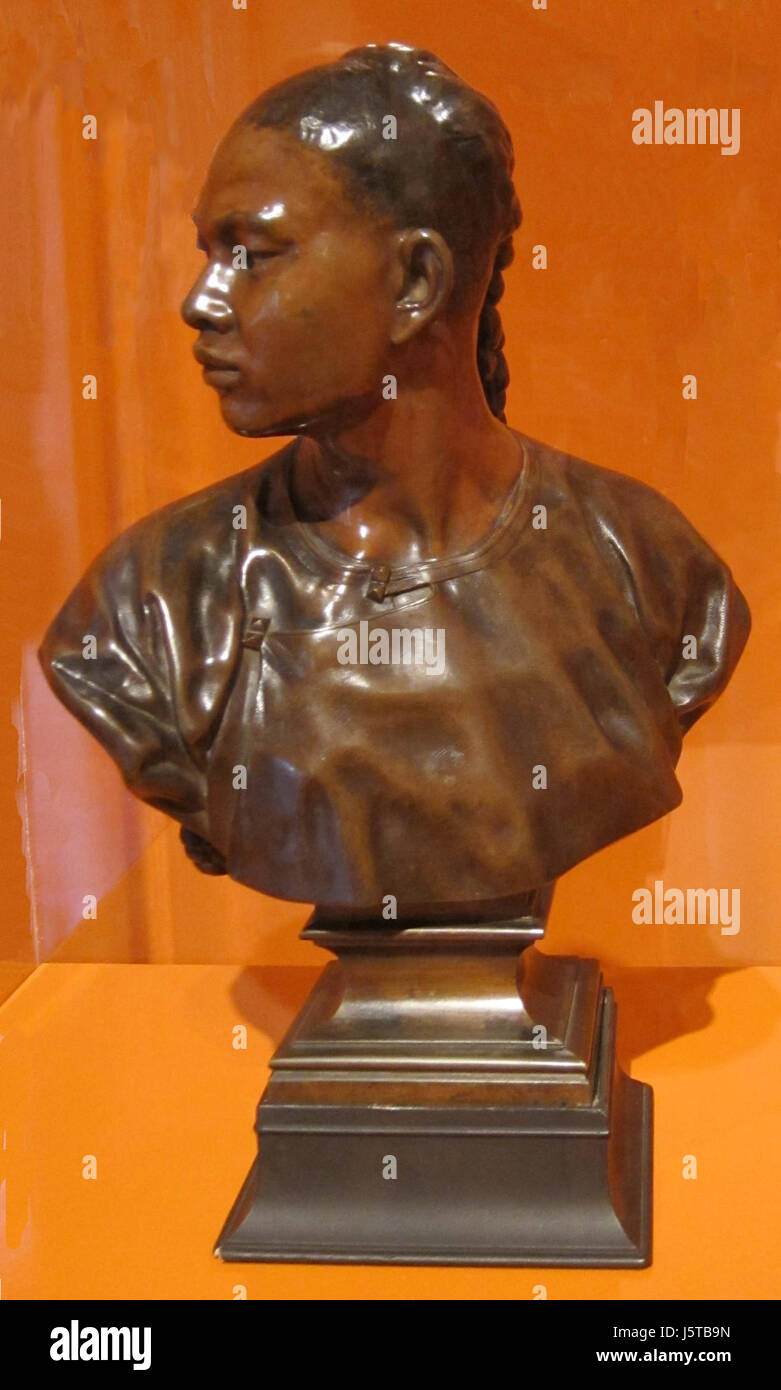 " Ritratto di giovane uomo cinese', scultura in bronzo di Jean-Baptiste Carpeaux, c. 1872, HAA Foto Stock