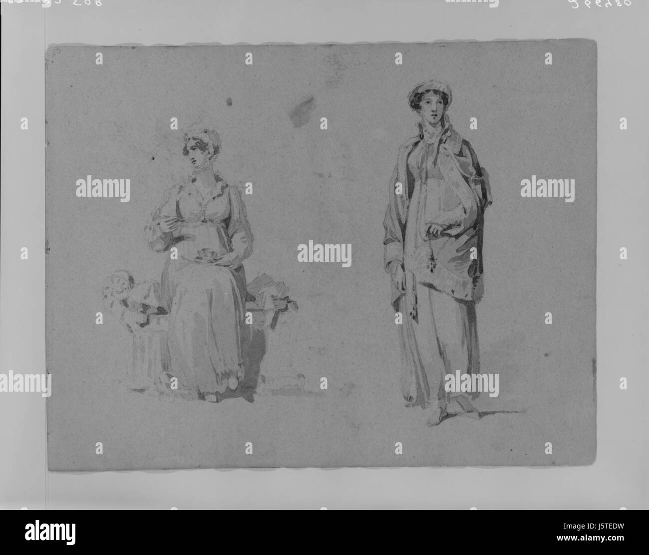 Questa è un'opera d'arte di un libro di schizzi, parte della collezione del Metropolitan Museum of Art Il pezzo fornisce un'occhiata al processo creativo e all'espressione visiva del artistâ. Foto Stock