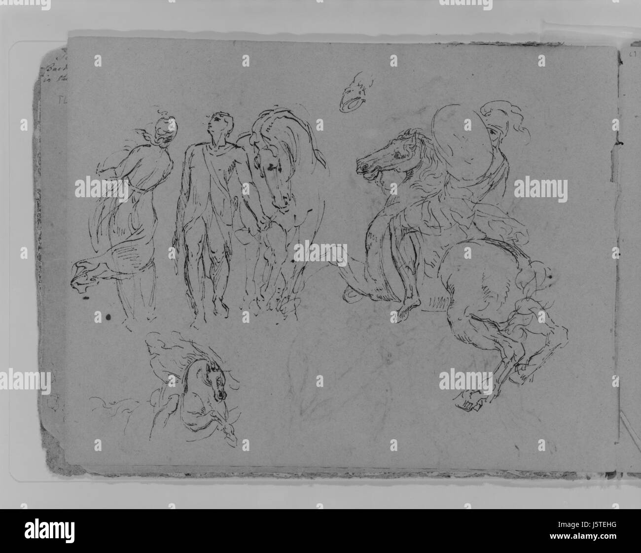 Un pezzo da un libro di schizzi intitolato MET 266493, probabilmente un'opera d'arte o un design, che mostra creatività o un processo artistico, ospitato nella collezione del museo. Foto Stock