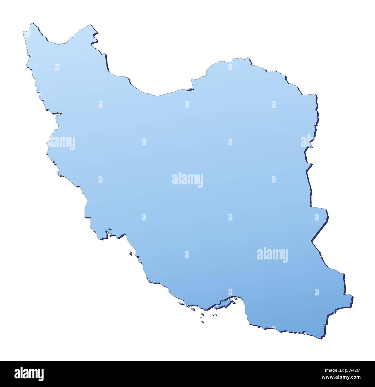 Blue isolato gradiente outline iran mappa atlas mappa del mondo sullo sfondo Foto Stock