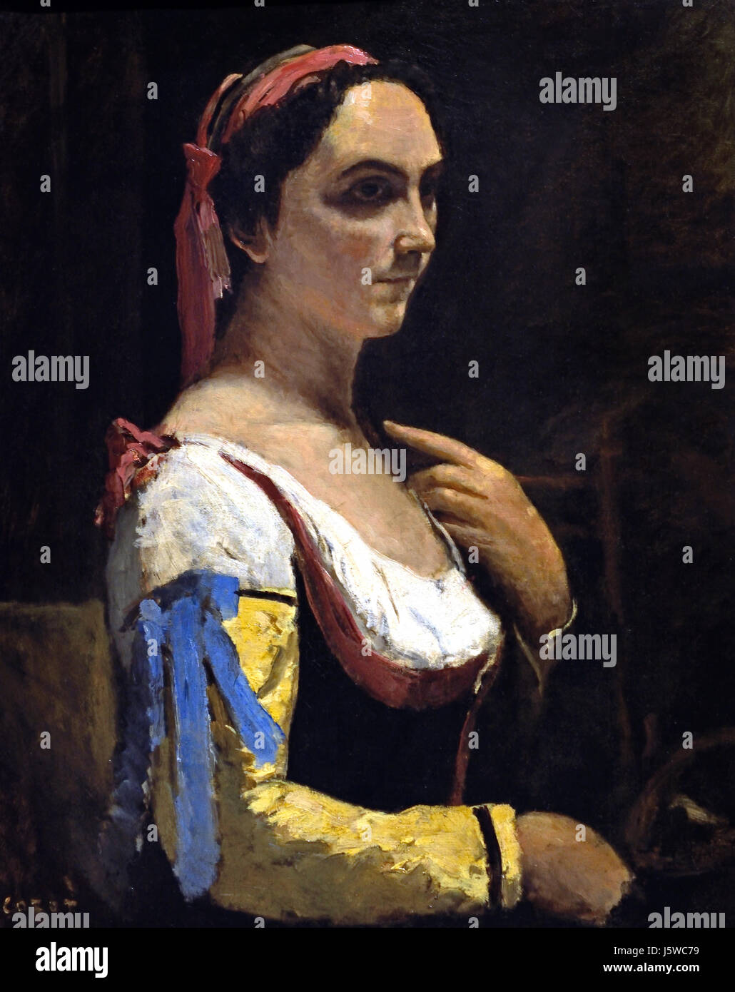 Donna italiana 1870 Jean Baptiste Camille Corot 1796-1875 Francia - Francese Foto Stock